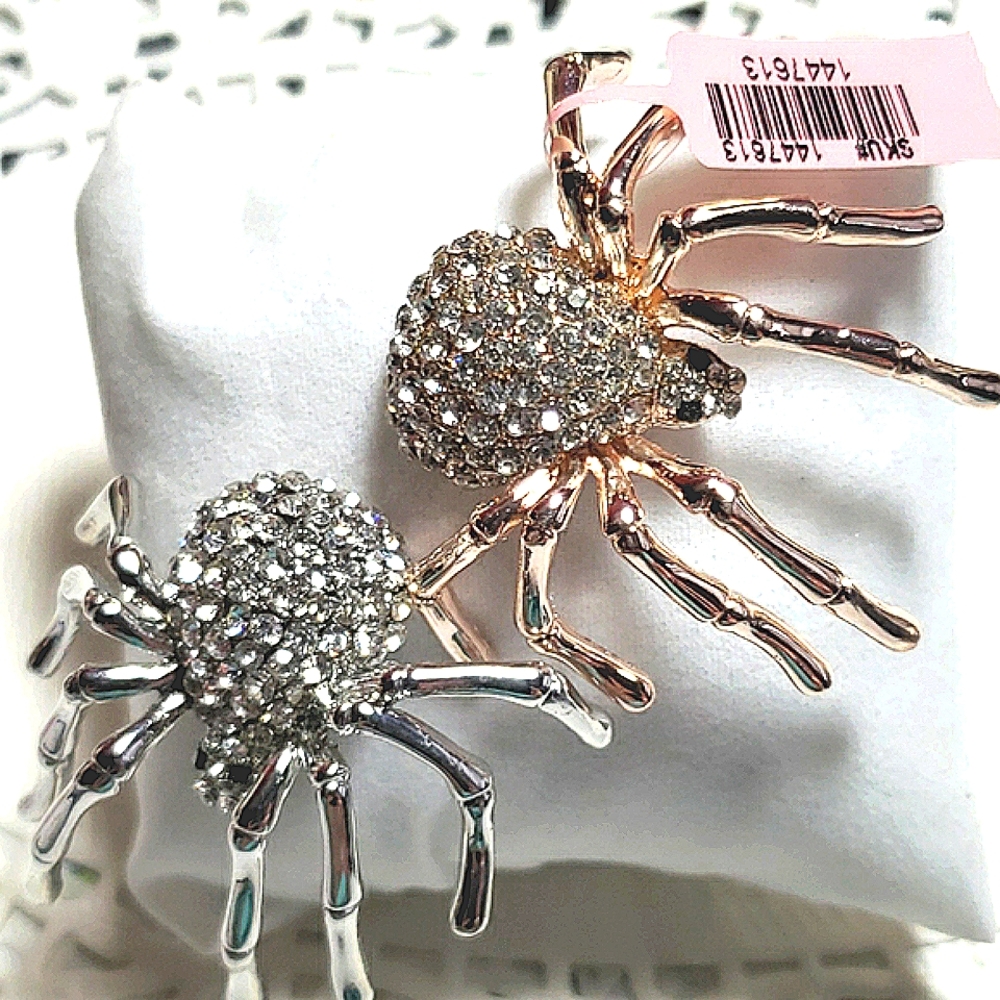SALE $10.     Set Of 2   Crystal Spider Decorations